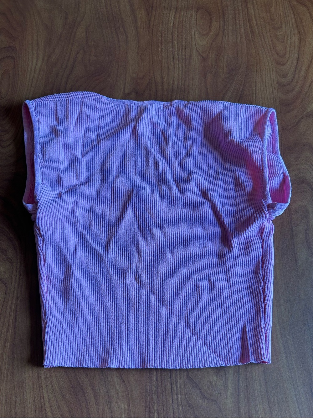 Papermoon Pink Ribbed Crop Top - Picture 2 of 3